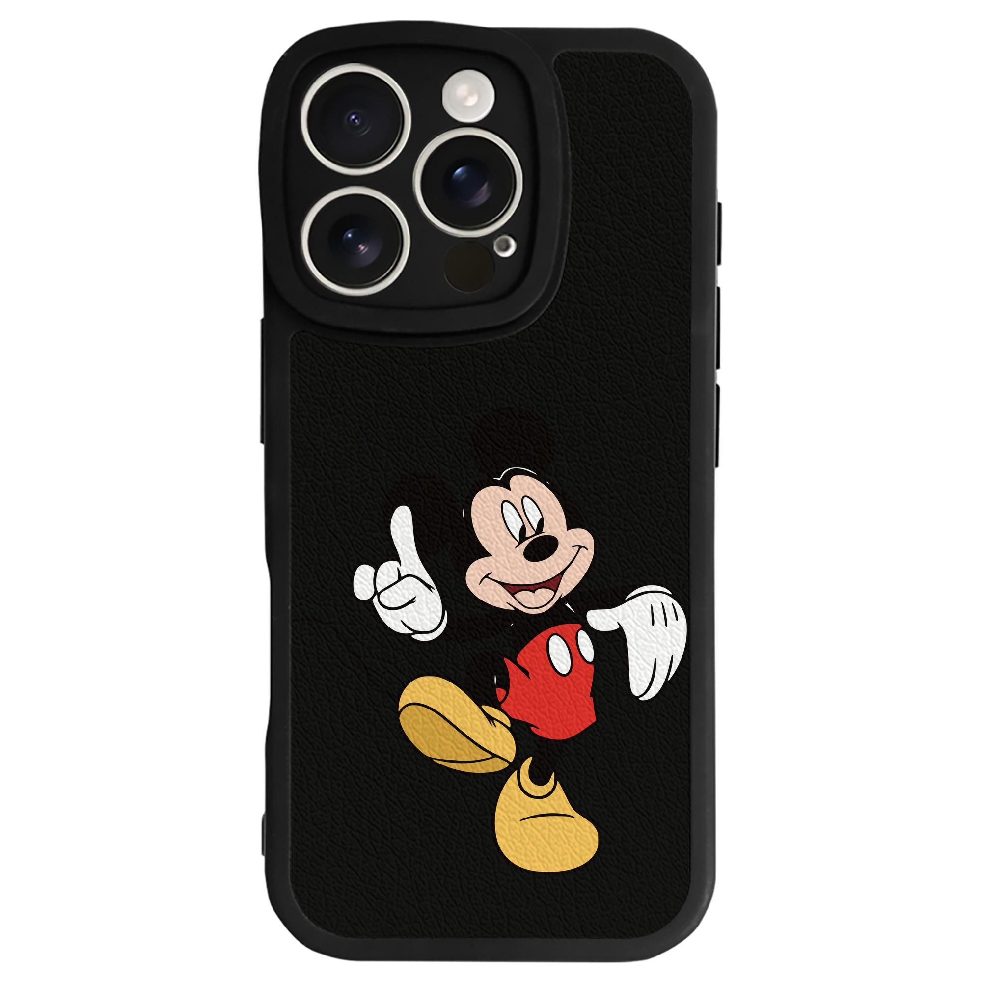 （画像用） ミッキーマウス Mickey Mouse 【iPhone 16シリーズ対応】シリコンスマホケース（レザー調） 材質：シリコン